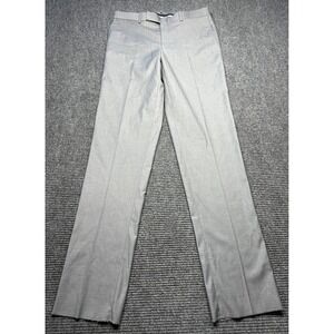 TMG Dress Pants Mens 34W Light Gray Slim Fit Flat Front‎ Unhemmed Hem Stretch